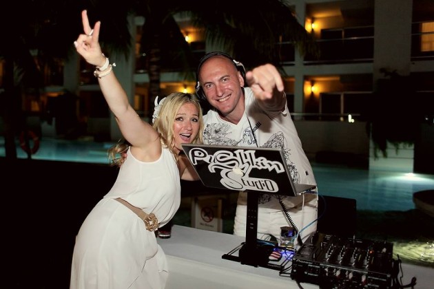 DJ Pushkin with Bride Inessa in Playa Del Carmen