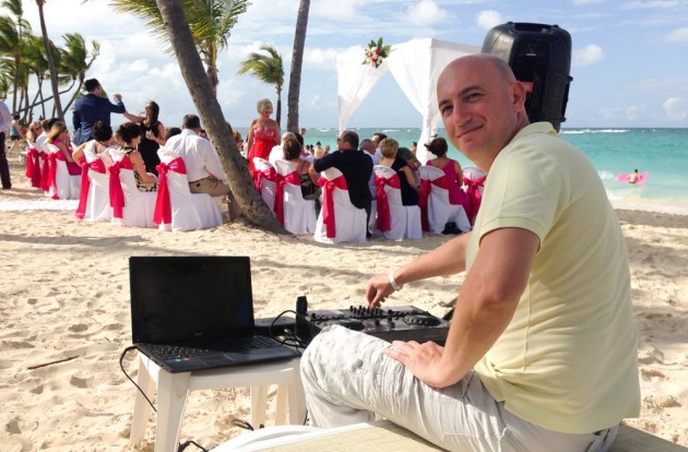 DJ Pushkin playing music at Wedding Ceremony